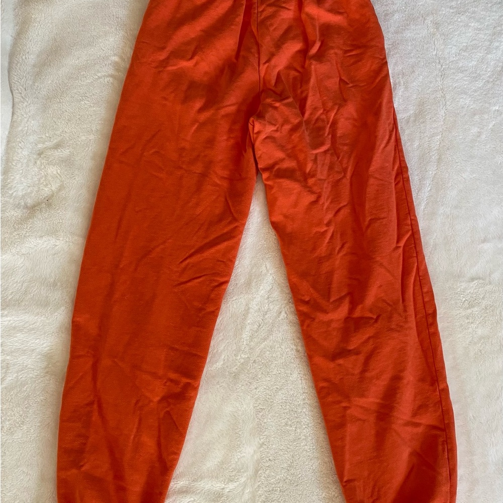 1-800-BOYS-LIE Orange 100% Cotton Sweatpants w/ Rainbow Angel Sequin Bling M - Picture 10 of 15